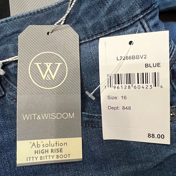 #252 ☑️Wit & Wisdom High Rise Itty Bitty Boot Ab Solutions Denim Bootcut Jean - Picture 8 of 12